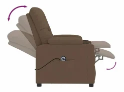 Sillón de relax | Silla | Sillón reclinable eléctrico de tela marrón SHL3626^ New