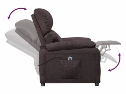 Sillón de relax | Silla | Sillón reclinable eléctrico tela marrón oscuro SHL5374 Marru00f3n Best