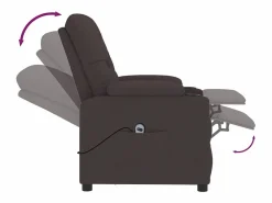 Sillón de relax | Silla | Sillón reclinable eléctrico tela marrón oscuro SHL5959 Marru00f3n New