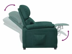 Sillón Relax|Sillón de relax | Silla | Sillón reclinable de tela verde oscuro SHL3273