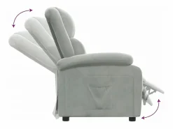 Sillón Relax|Sillón de relax | Silla | Sillón reclinable de terciopelo claro SHL4823