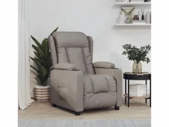 Sillón de relax | Silla | Sillón reclinable eléctrico tela gris taupé SHL4584^ Outlet