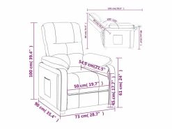 Sillón de relax | Silla | Sillón reclinable de tela gris taupe SHL8503 Topo Sale