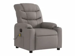 Sillón de relax | Sillón reclinable de masaje eléctrico tela gris taupe SHL4423^ Sale
