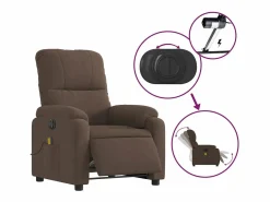 Sillón De Masaje|Sillón de relax | Sillón reclinable de masaje eléctrico tela de microfibra marrón SHL7910