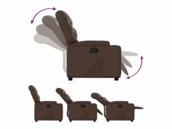 Sillón de relax | Sillón reclinable de cuero sintético marrón SHL4378 Marru00f3n