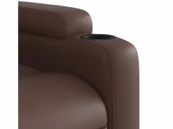 Sillón de relax | Sillón reclinable de cuero sintético marrón SHL4378 Marru00f3n