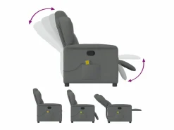 Sillón De Masaje|Sillón de relax | Sillón reclinable de masaje de tela gris oscuro SHL3509