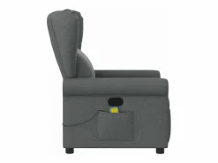 Sillón de relax | Sillón reclinable de masaje de tela gris oscuro SHL9390 Gris antracita