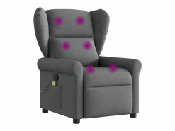 Sillón de relax | Sillón reclinable de masaje de tela gris oscuro SHL9390 Gris antracita