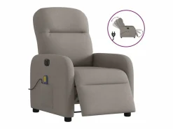 Sillón De Masaje|Sillón de relax | Sillón reclinable de masaje eléctrico tela gris taupe SHL2487