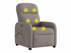 Sillón De Masaje|Sillón de relax | Sillón reclinable de masaje eléctrico tela gris taupe SHL2487