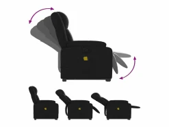 Sillón de relax | Sillón reclinable de masaje de pie cuero artificial SHL5134 Negro Outlet