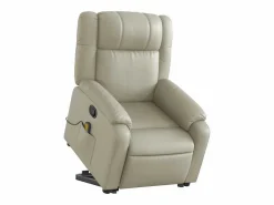 Sillón de relax | Sillón reclinable de masaje de pie cuero artificial color SHL4204 Crema New