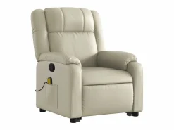 Sillón de relax | Sillón reclinable de masaje de pie cuero artificial color SHL4204 Crema New