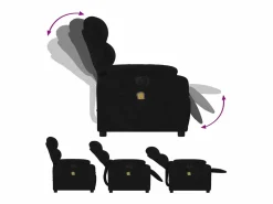 Sillón de relax | Sillón reclinable de masaje eléctrico terciopelo SHL8096 Negro Hot