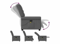 Sillón De Masaje|Sillón de relax | Sillón reclinable de masaje de tela gris oscuro SHL9685