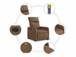 Sillón de relax | Sillón reclinable de masaje eléctrico tela marrón SHL9236 Marru00f3n Hot