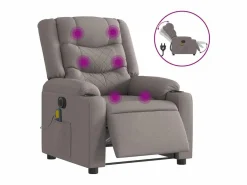 Sillón De Masaje|Sillón de relax | Sillón reclinable de masaje eléctrico tela gris taupe SHL9314