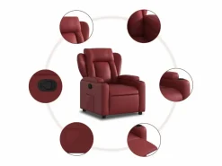 Sillón de relax | Sillón reclinable de cuero sintético tinto SHL8150^