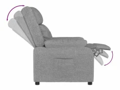 Sillón de relax | Sillón reclinable de tela claro SHL6956 Gris Sale