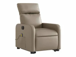 Sillón de relax | Sillón reclinable de masaje eléctrico cuero sintético capuchino SHL8939^ Hot