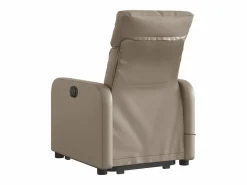 Sillón de relax | Sillón reclinable de masaje eléctrico cuero sintético capuchino SHL8939^ Hot