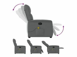 Sillón de relax | Sillón reclinable de masaje de tela gris oscuro SHL8722 Gris antracita Online
