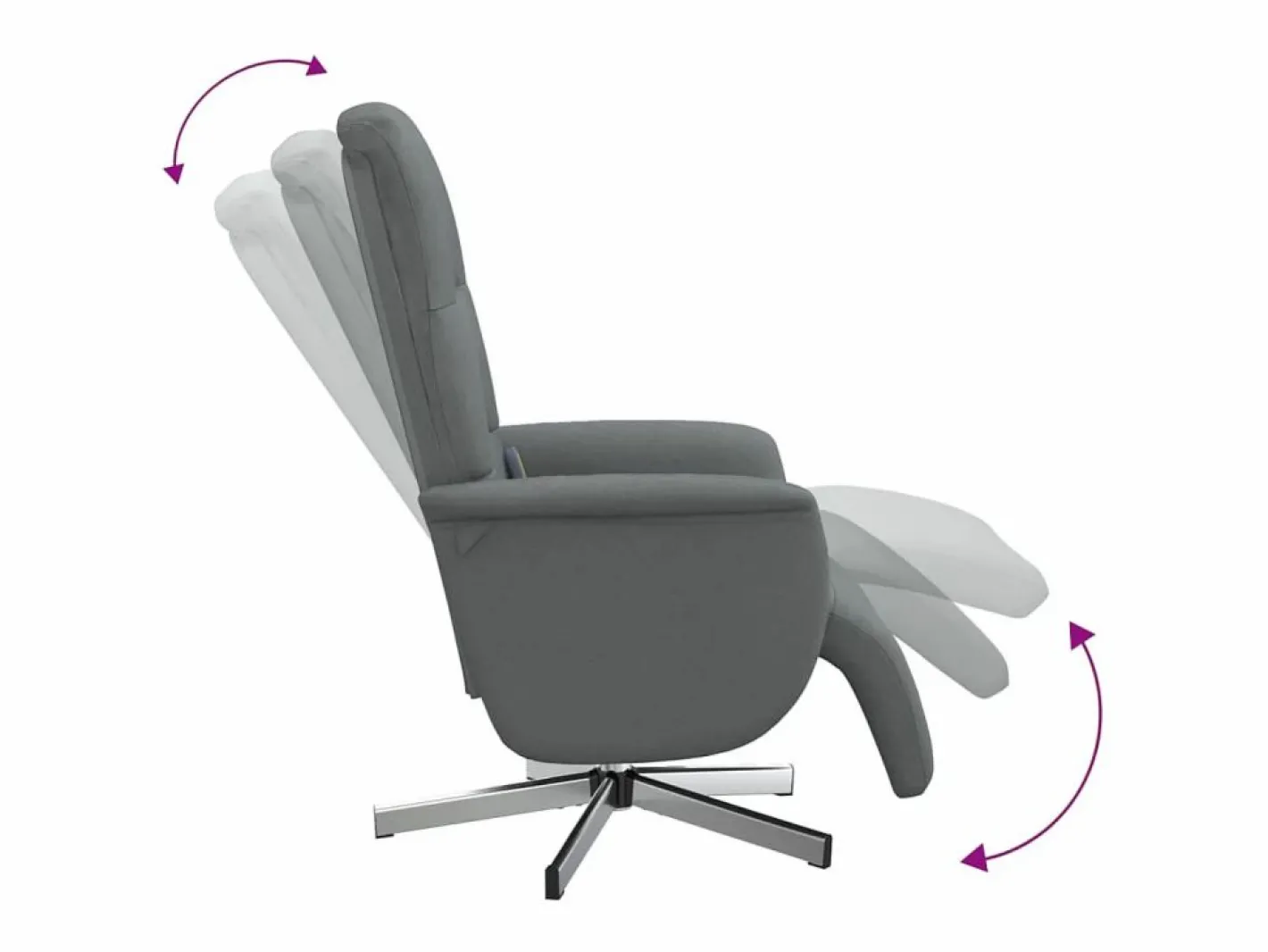 Sillón de relax | Sillón reclinable de masaje con reposapiés tela gris oscuro SHL4573^ Outlet
