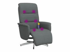 Sillón de relax | Sillón reclinable de masaje con reposapiés tela gris oscuro SHL4573^ Outlet