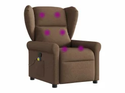 Sillón de relax | Sillón reclinable con masaje de tela marrón SHL2524^ Sale