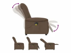 Sillón de relax | Sillón reclinable de masaje eléctrico tela marrón SHL5298^ New