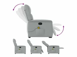 Sillón de relax | Sillón reclinable de masaje de tela claro SHL4300^ Outlet