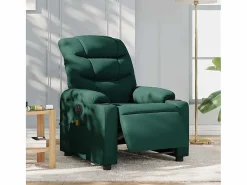 Sillón De Masaje|Sillón de relax | Sillón reclinable de masaje eléctrico tela verde oscuro SHL6654