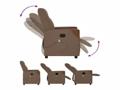 Sillón de relax | Sillón reclinable con masaje de tela marrón SHL6729^ Clearance