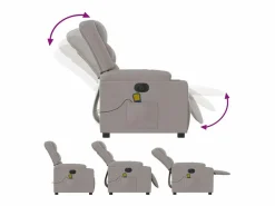 Sillón de relax | Sillón reclinable de masaje eléctrico tela nube SHL7510 Gris
