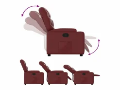 Sillón de relax | Sillón reclinable de cuero sintético tinto SHL3354 Rojo Best