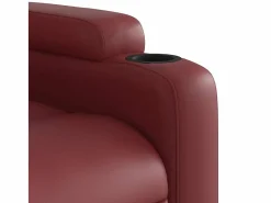 Sillón de relax | Sillón reclinable de cuero sintético tinto SHL3354 Rojo Best