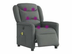 Sillón de relax | Sillón reclinable de masaje eléctrico tela gris oscuro SHL6422 Gris antracita Outlet