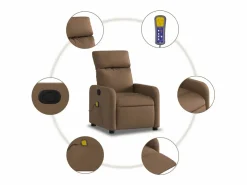 Sillón De Masaje|Sillón de relax | Sillón reclinable con masaje de tela marrón SHL7233