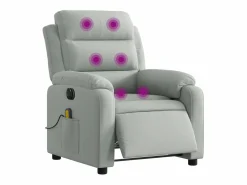 Sillón de relax | Sillón reclinable de masaje eléctrico terciopelo claro SHL5120^ Sale