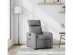 Sillón de relax | Sillón reclinable de masaje de tela claro SHL5109 Gris Sale