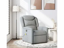 Sillón de relax | Sillón reclinable de masaje de tela claro SHL5692 Gris Discount