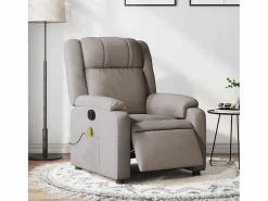 Sillón de relax | Sillón reclinable de masaje eléctrico tela gris taupe SHL5001 Topo Discount