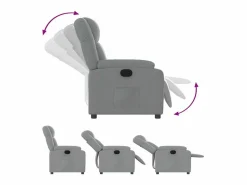 Sillón de relax | Sillón reclinable de tela claro SHL4498 Gris Online