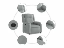 Sillón de relax | Sillón reclinable de tela claro SHL4498 Gris Online