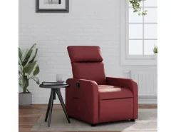 Sillón de relax | Sillón reclinable de cuero sintético tinto SHL6703^ Hot