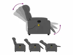 Sillón De Masaje|Sillón de relax | Sillón reclinable de masaje eléctrico tela gris oscuro SHL3826