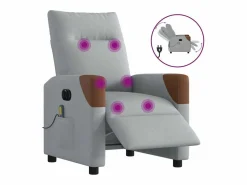 Sillón de relax | Sillón reclinable de masaje eléctrico tela claro SHL8572^ Discount
