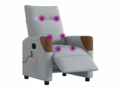 Sillón de relax | Sillón reclinable de masaje eléctrico tela claro SHL8572^ Discount
